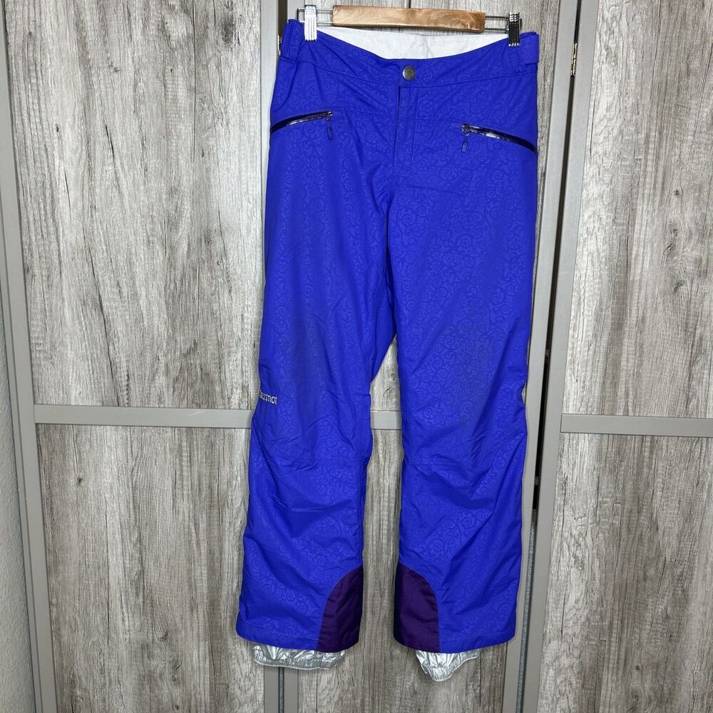 Marmot Snow Pants Size S Waterproof Purple and Silver Ski Snowboard